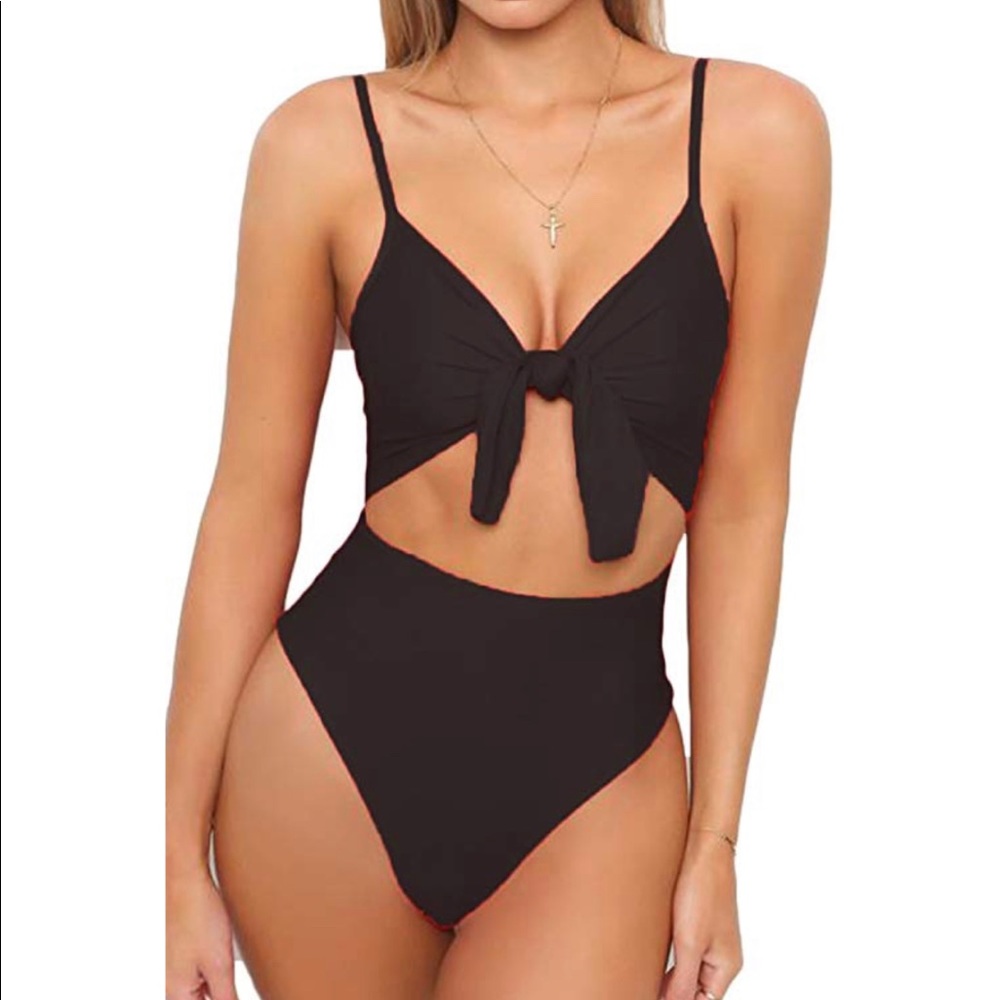 NWT black cut out one piece swimsuit